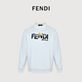 Fendi White Cartoon-Style Logo Crewneck Sweatshirt