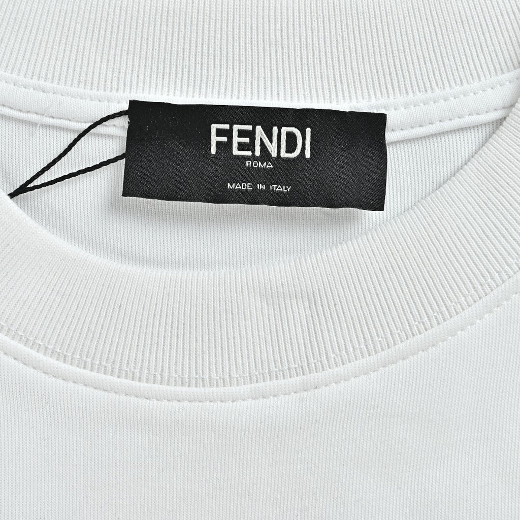 Fendi White Cartoon-Style Logo Crewneck Sweatshirt