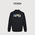 Fendi Black Cartoon-Style Logo Crewneck Sweatshirt