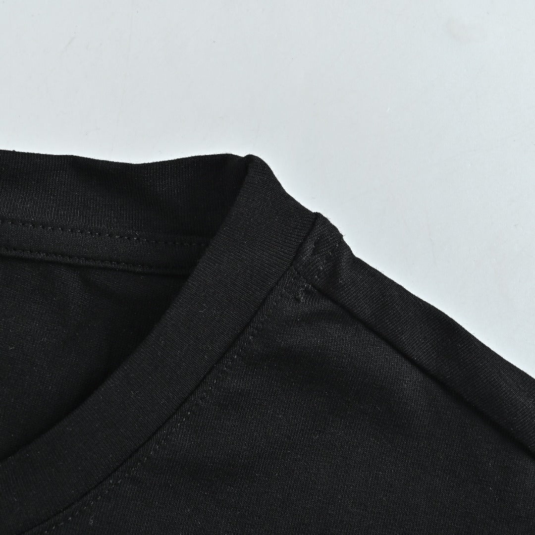 Prada Black Triangle Embroidered Stretch Cotton Long-Sleeve T-Shirt
