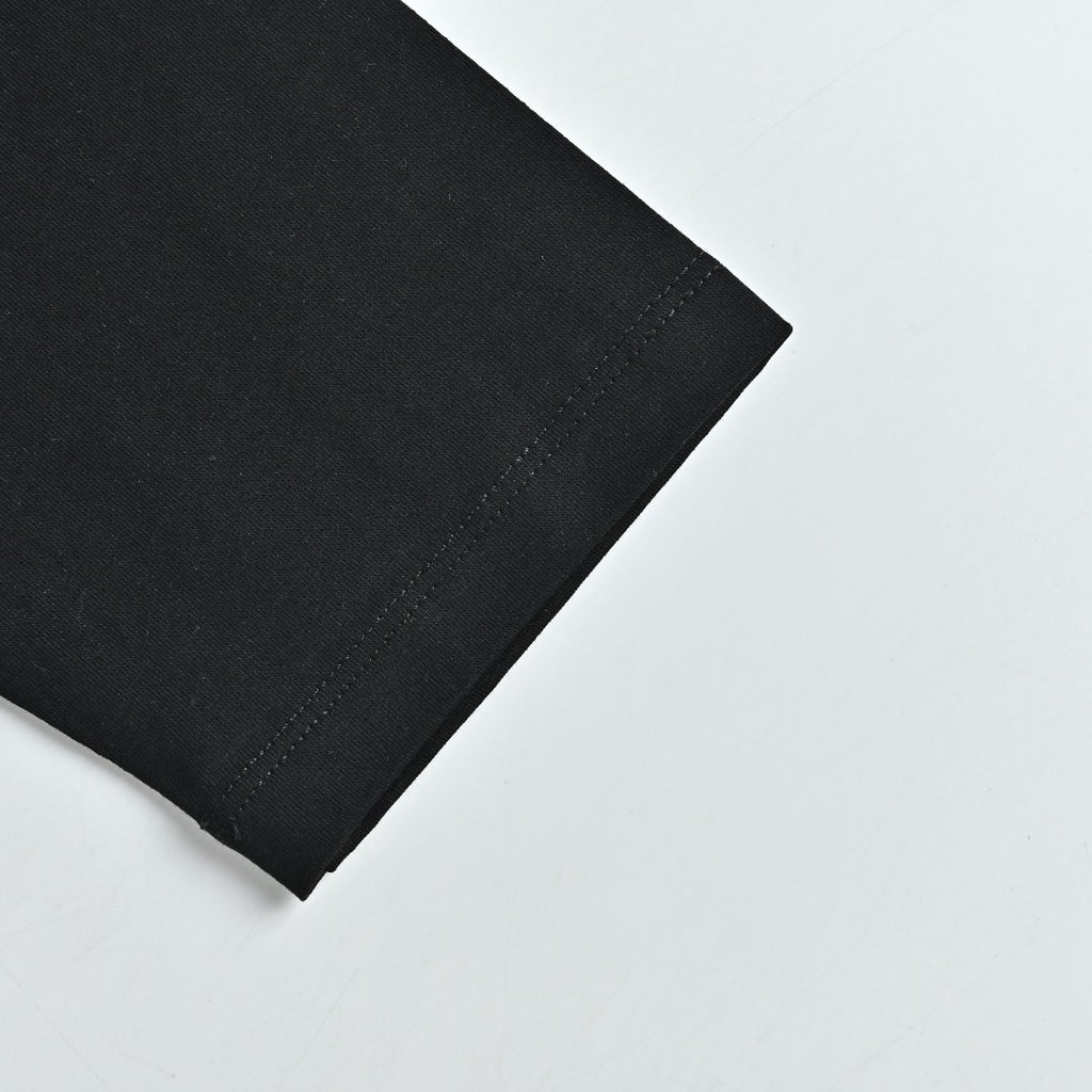 Prada Black Triangle Embroidered Stretch Cotton Long-Sleeve T-Shirt