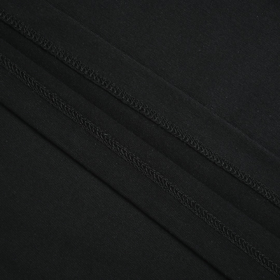 Prada Black Triangle Embroidered Stretch Cotton Long-Sleeve T-Shirt