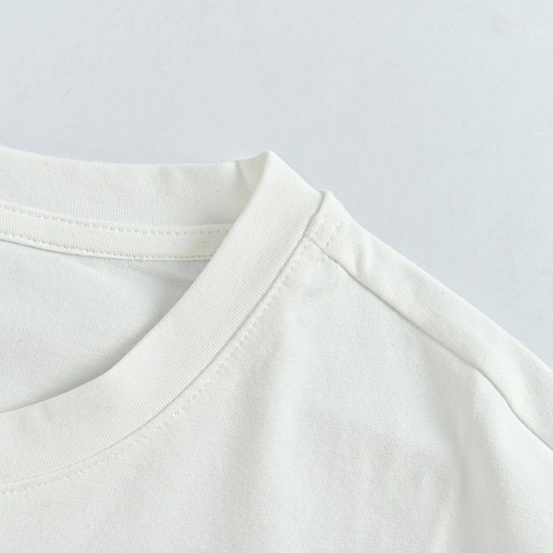 Prada White Triangle Embroidered Stretch Cotton Long-Sleeve T-Shirt