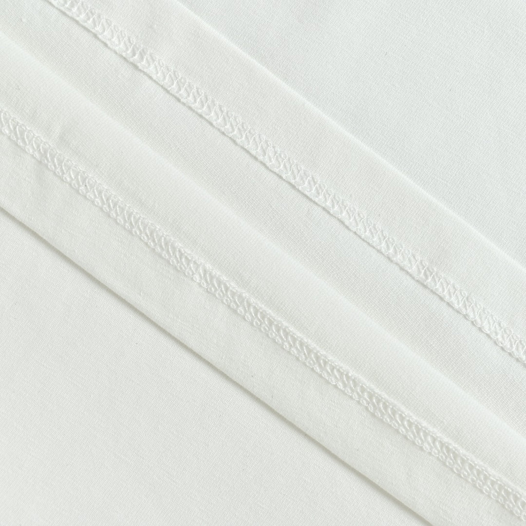 Prada White Triangle Embroidered Stretch Cotton Long-Sleeve T-Shirt