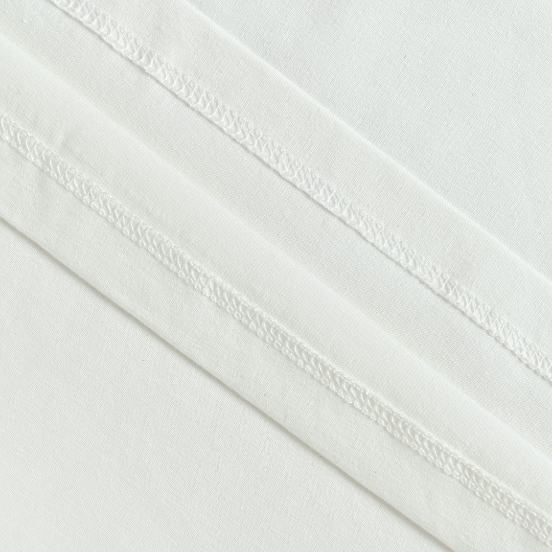 Prada White Triangle Embroidered Stretch Cotton Long-Sleeve T-Shirt