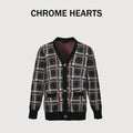 Chrome Hearts Cross-Jacquard Plaid Cashmere Cardigan