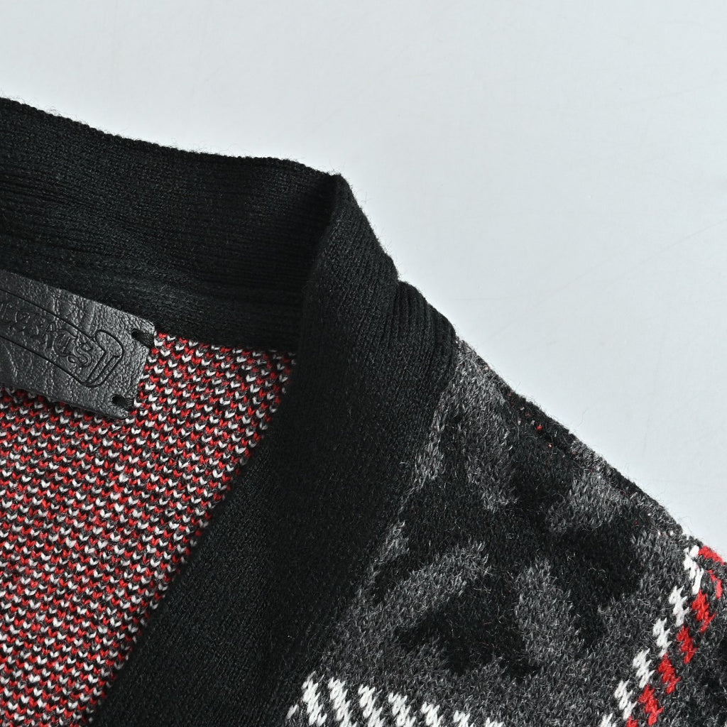 Chrome Hearts Cross-Jacquard Plaid Cashmere Cardigan