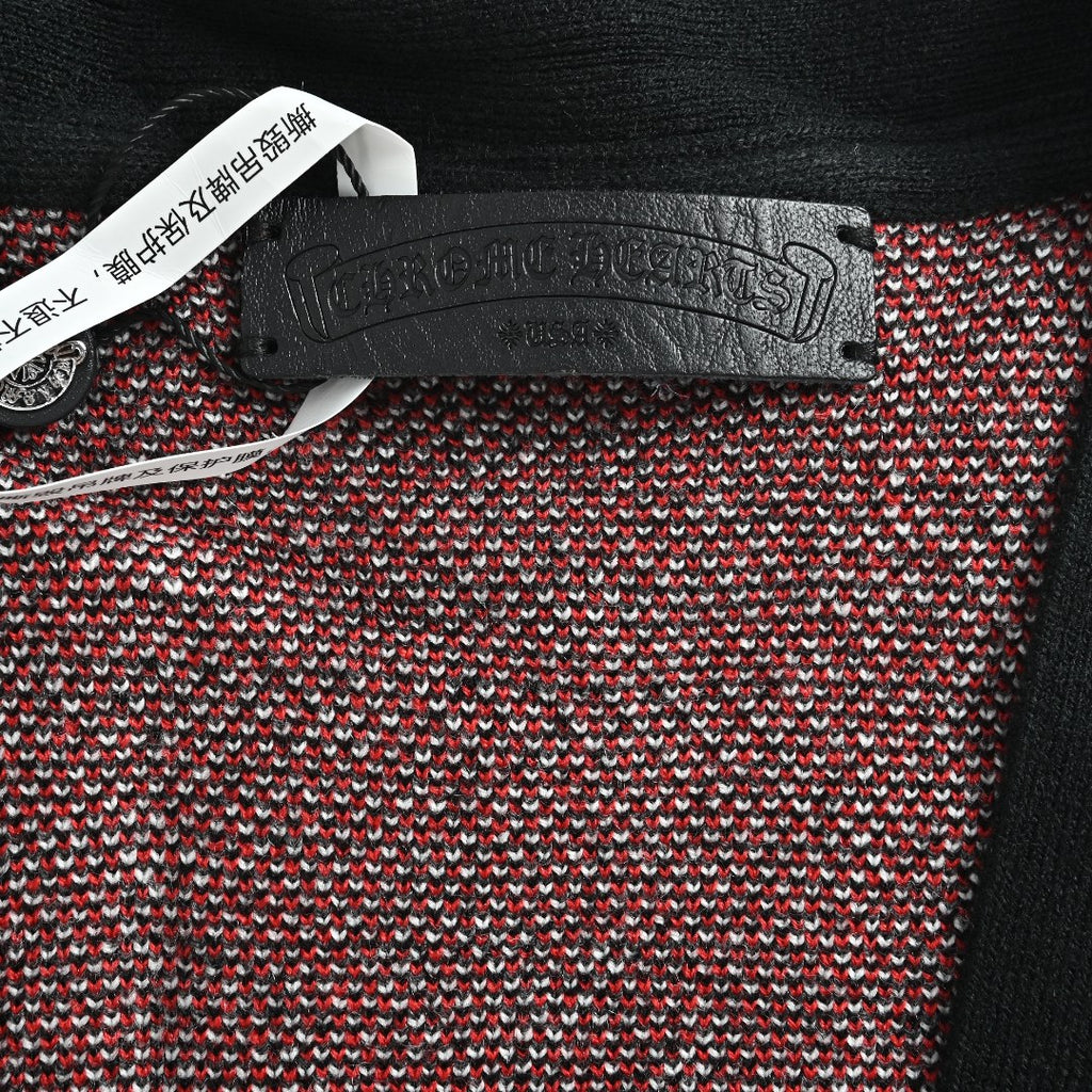 Chrome Hearts Cross-Jacquard Plaid Cashmere Cardigan