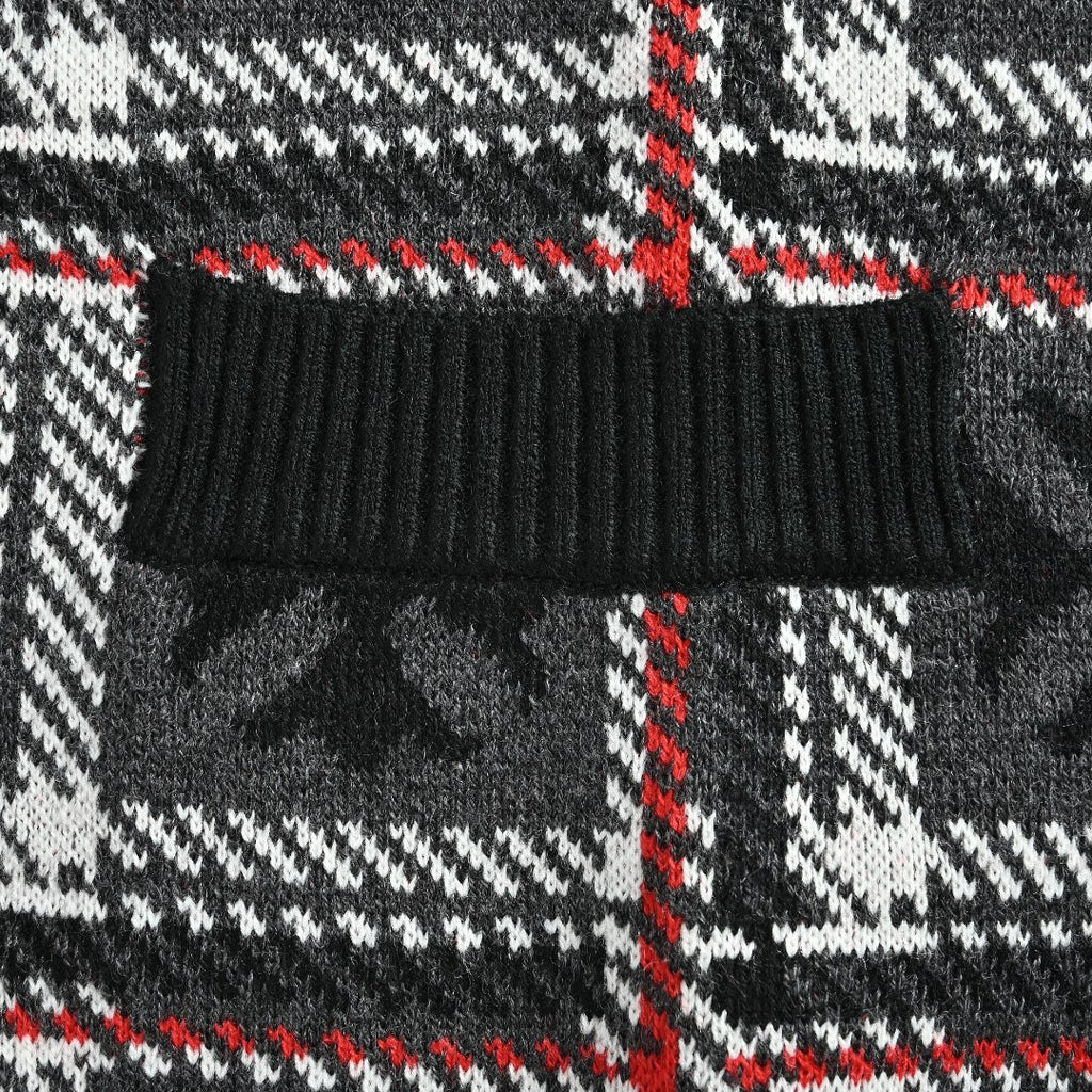 Chrome Hearts Cross-Jacquard Plaid Cashmere Cardigan