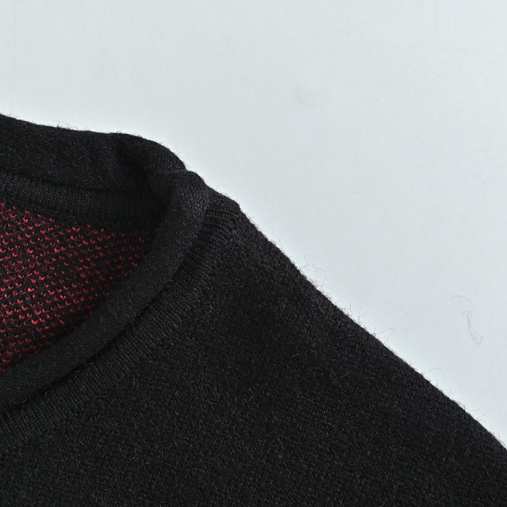 Chrome Hearts CH Leather-Patch Wool Sweater | Black