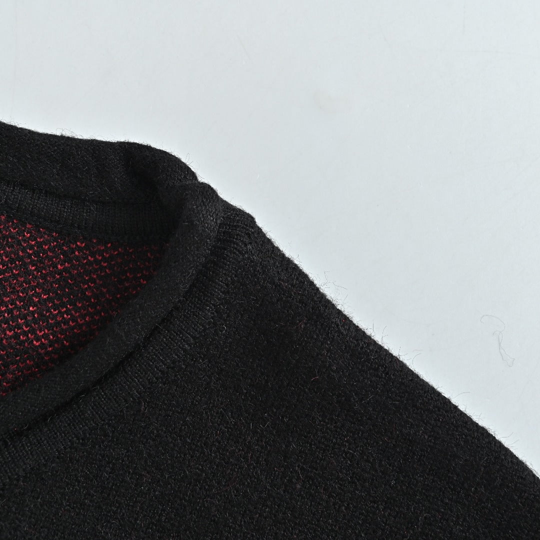 Chrome Hearts CH Leather-Patch Wool Sweater | Black