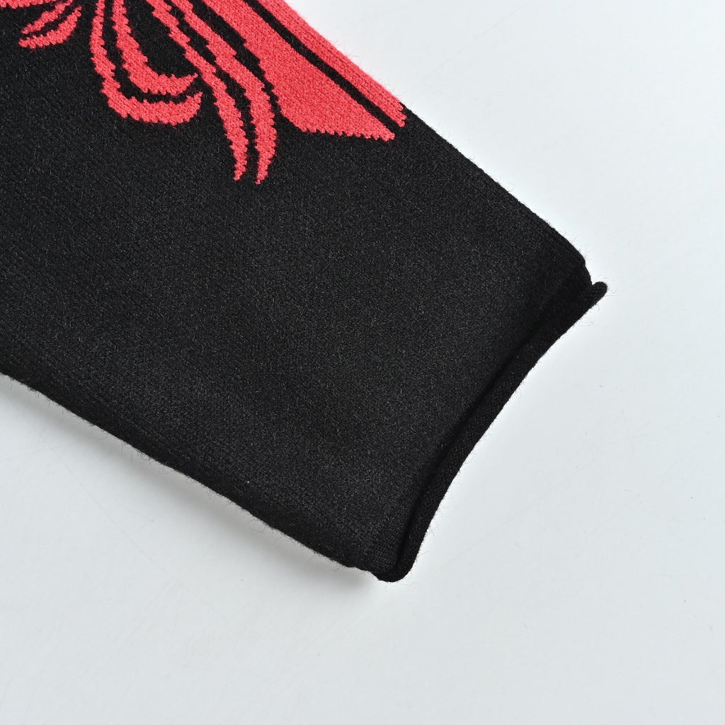 Chrome Hearts CH Leather-Patch Wool Sweater | Black