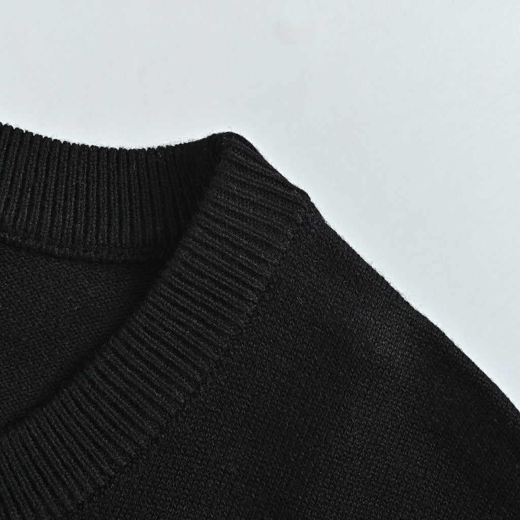 Chrome Hearts Wool Sweater with White Sleeve Motifs | Black