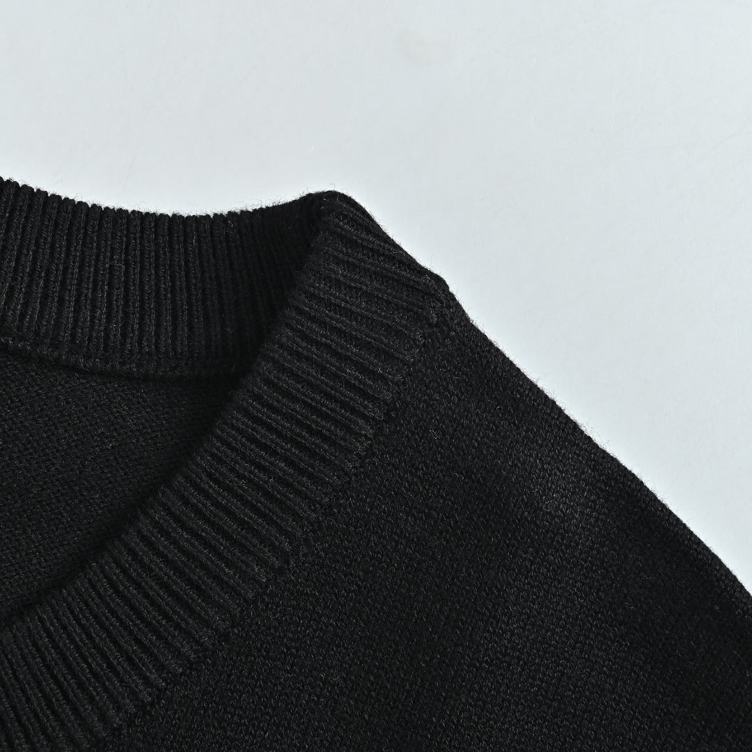 Chrome Hearts Wool Sweater with White Sleeve Motifs | Black
