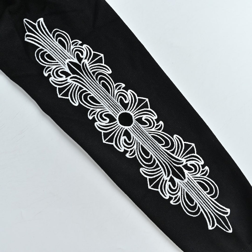 Chrome Hearts Wool Sweater with White Sleeve Motifs | Black