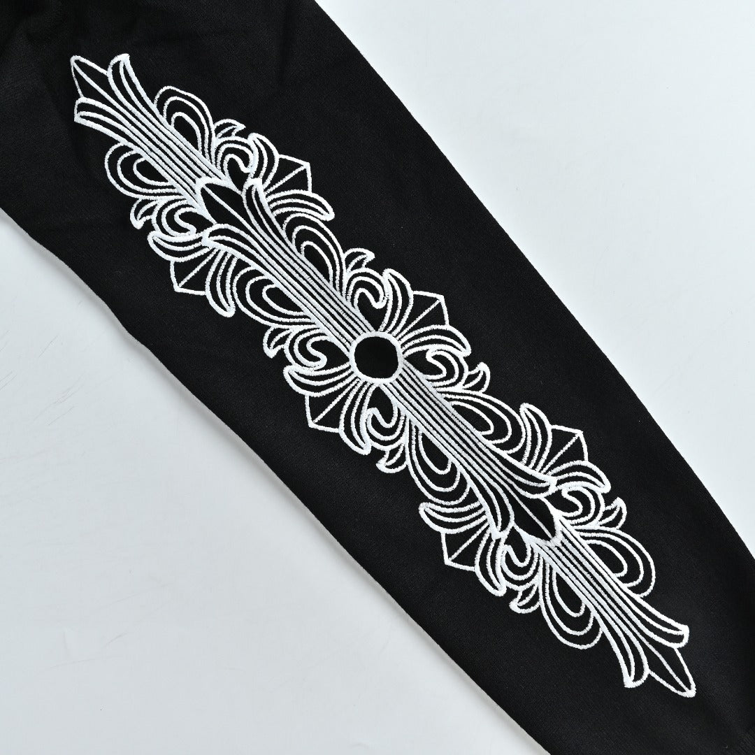 Chrome Hearts Wool Sweater with White Sleeve Motifs | Black