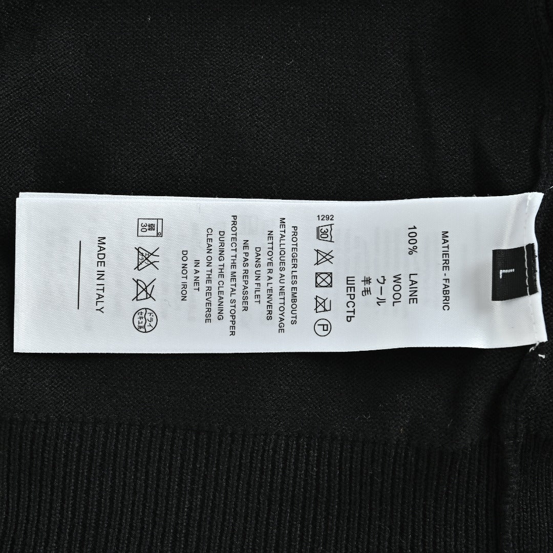 Chrome Hearts Wool Sweater with White Sleeve Motifs | Black
