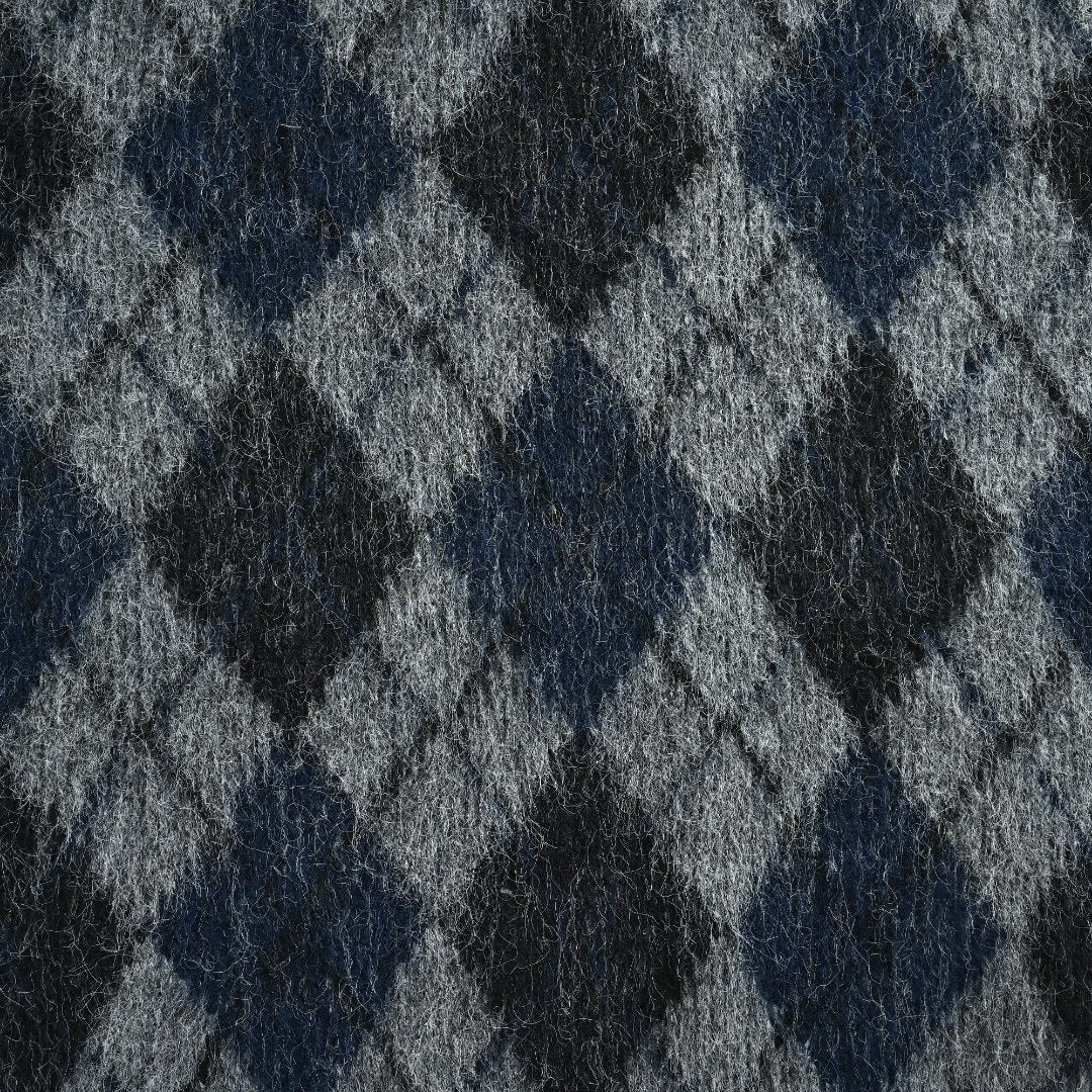 OUR LEGACY Argyle Mohair Cardigan with Collar | Grey