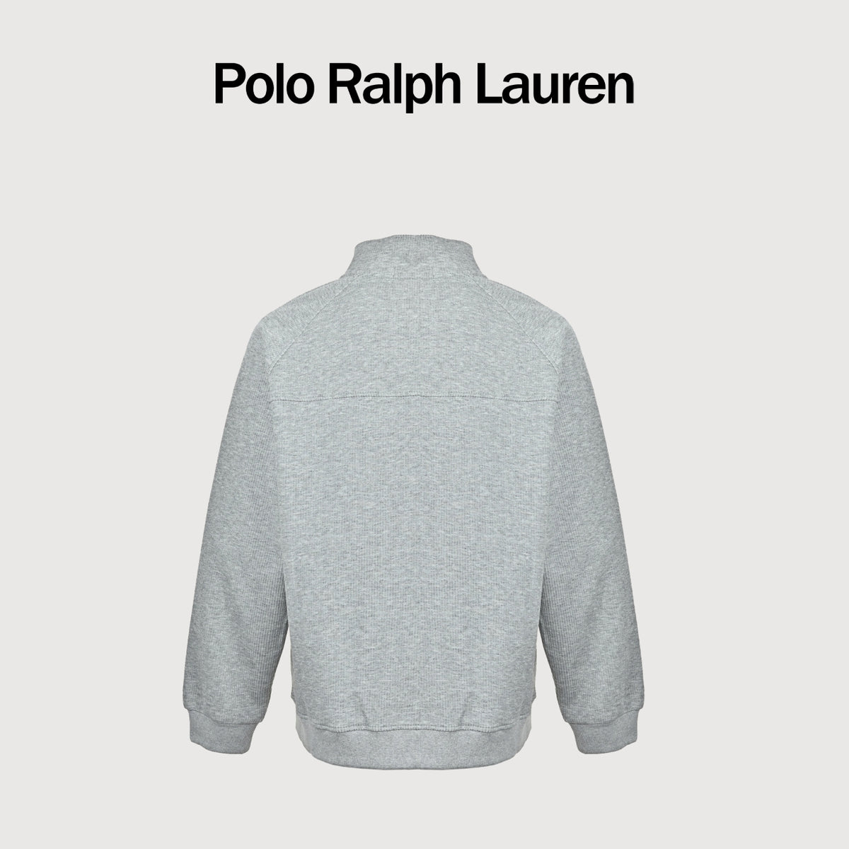 Ralph Lauren Embroidered Pony Stand-Collar Zip Jacket | Light Grey
