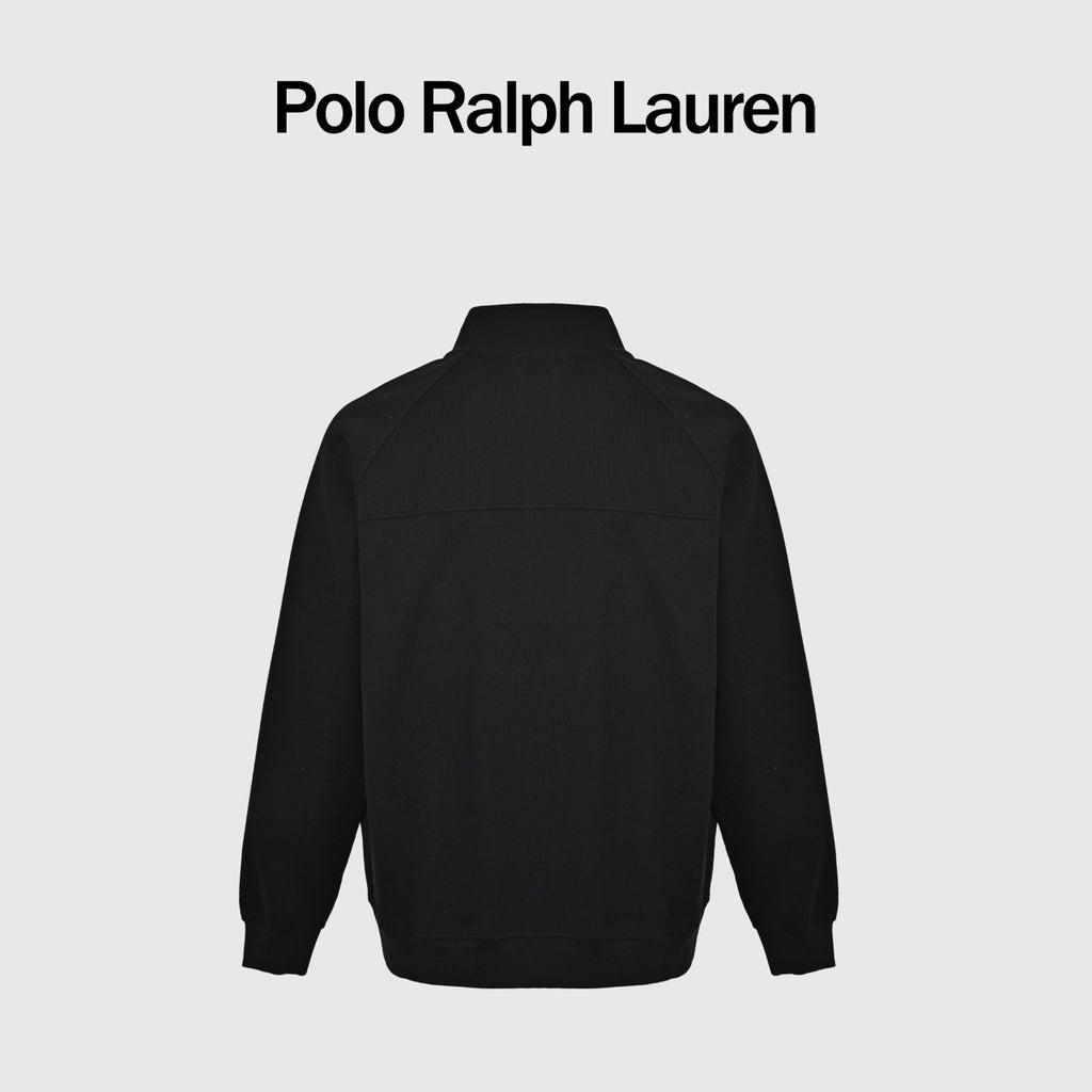 Ralph Lauren Embroidered Pony Stand-Collar Zip Jacket | Black