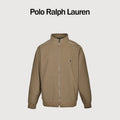 Ralph Lauren Embroidered Pony Stand-Collar Zip Jacket | Khaki