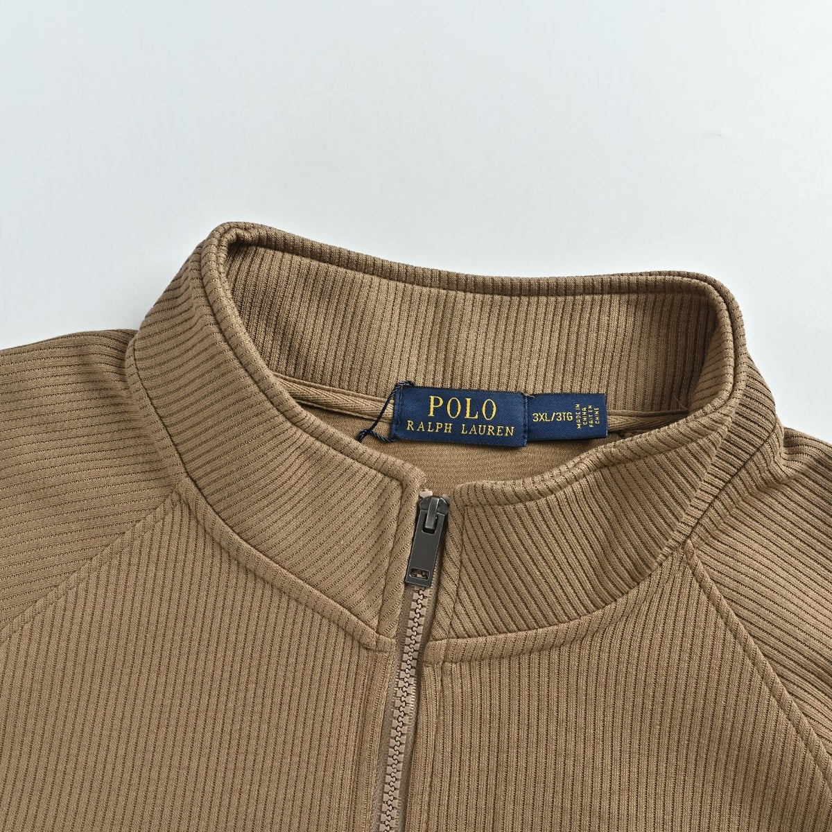 Ralph Lauren Embroidered Pony Stand-Collar Zip Jacket | Khaki