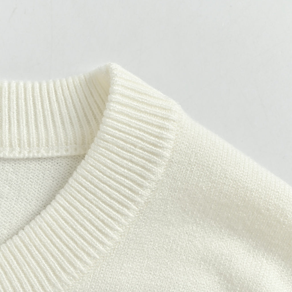 Chrome Hearts Rhinestone Logo Knit Sweater | White