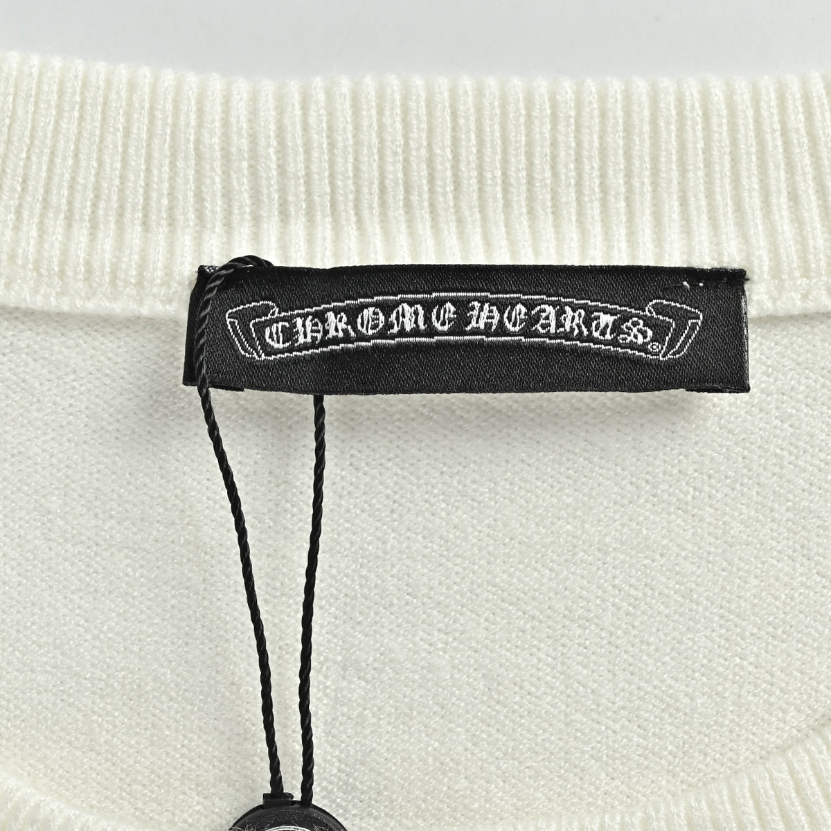Chrome Hearts Rhinestone Logo Knit Sweater | White