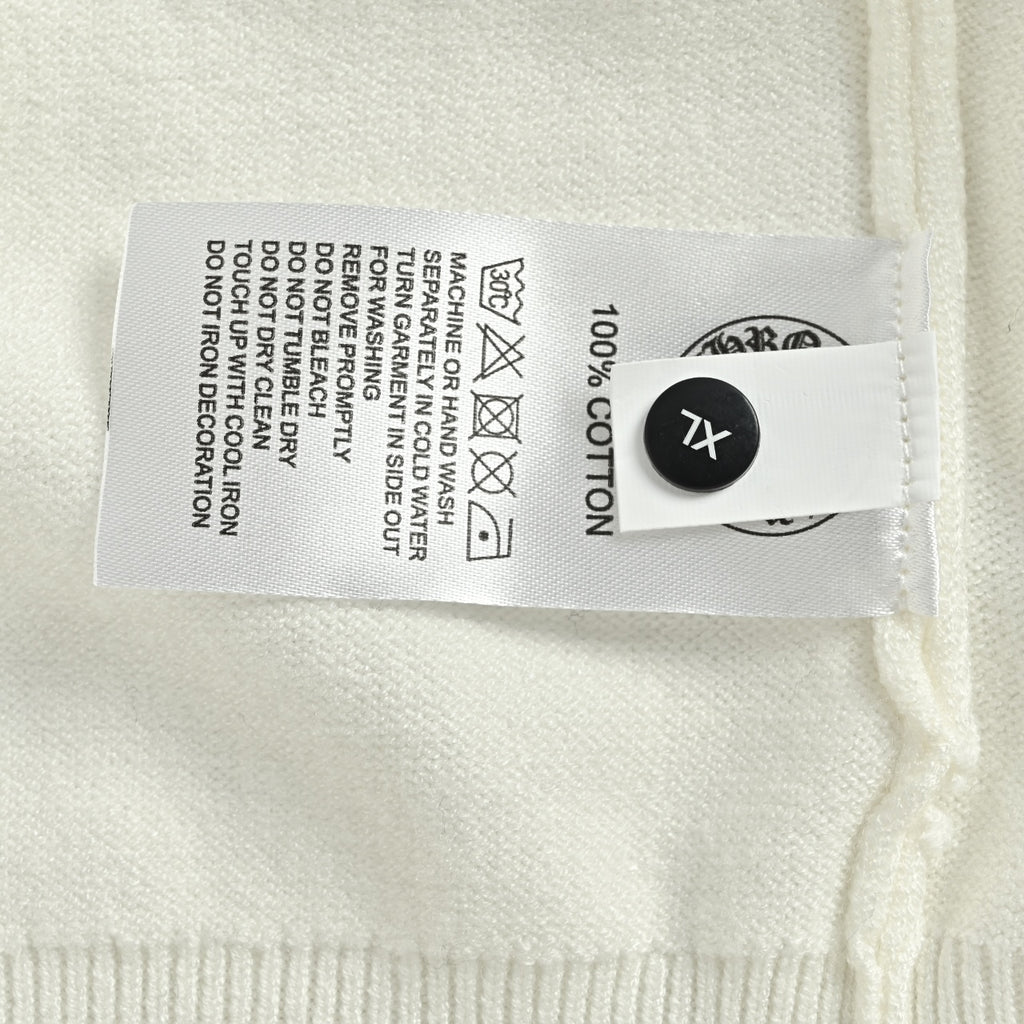 Chrome Hearts Rhinestone Logo Knit Sweater | White