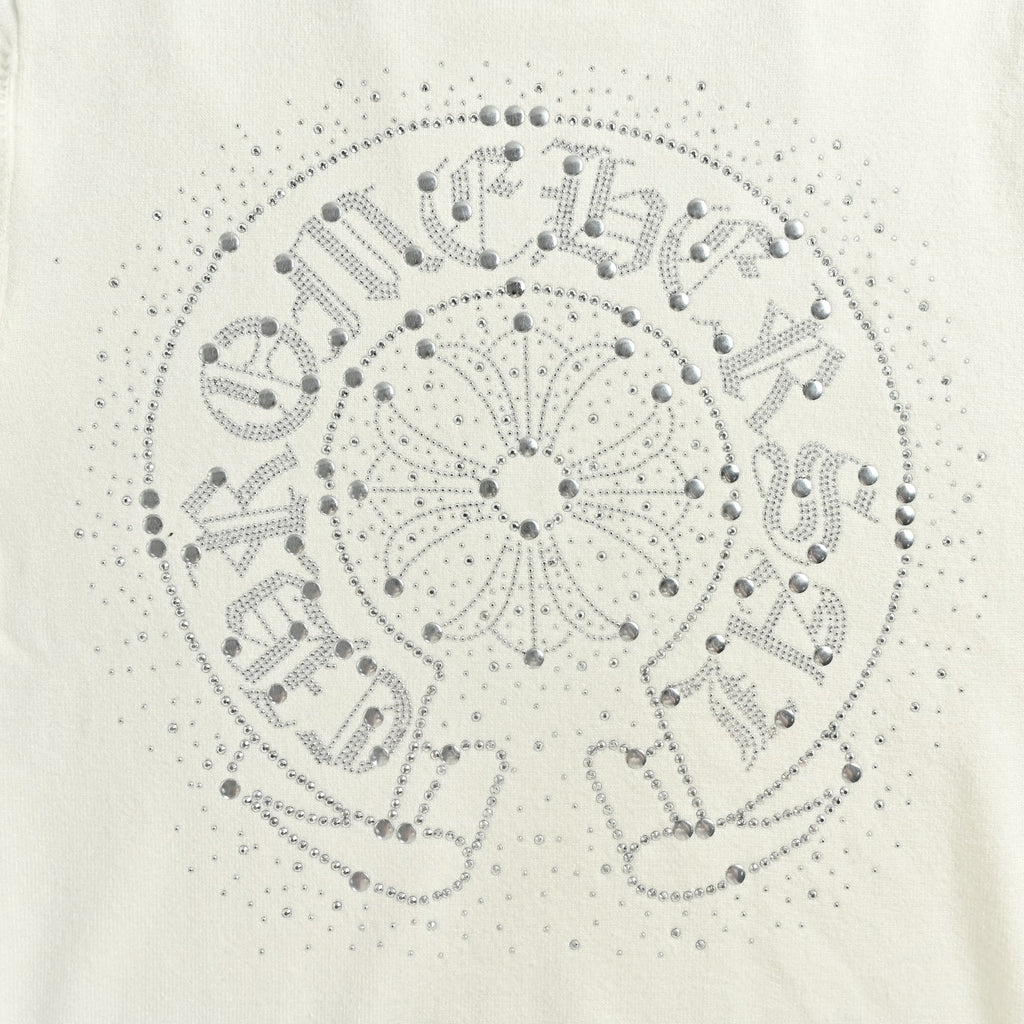 Chrome Hearts Rhinestone Logo Knit Sweater | White