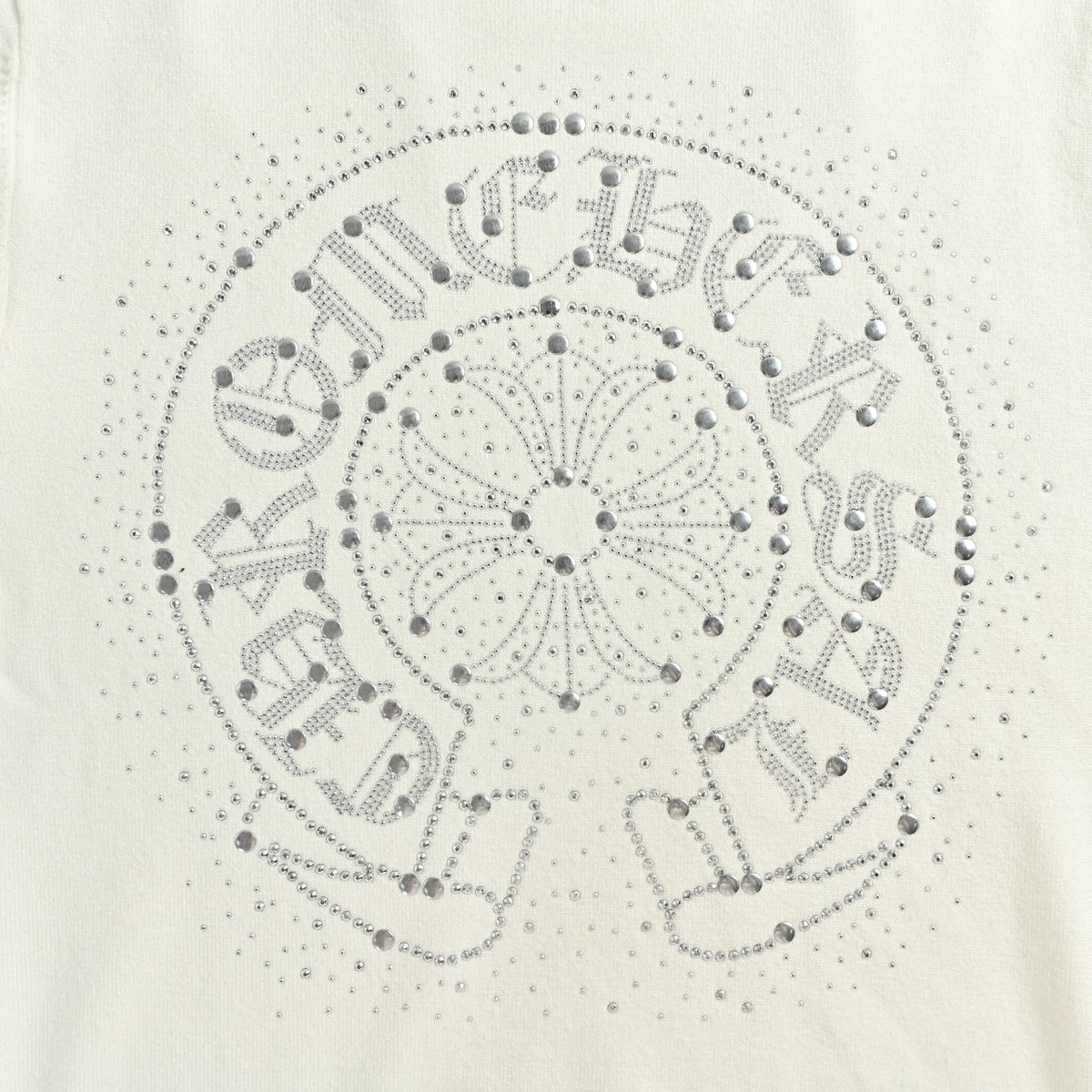 Chrome Hearts Rhinestone Logo Knit Sweater | White
