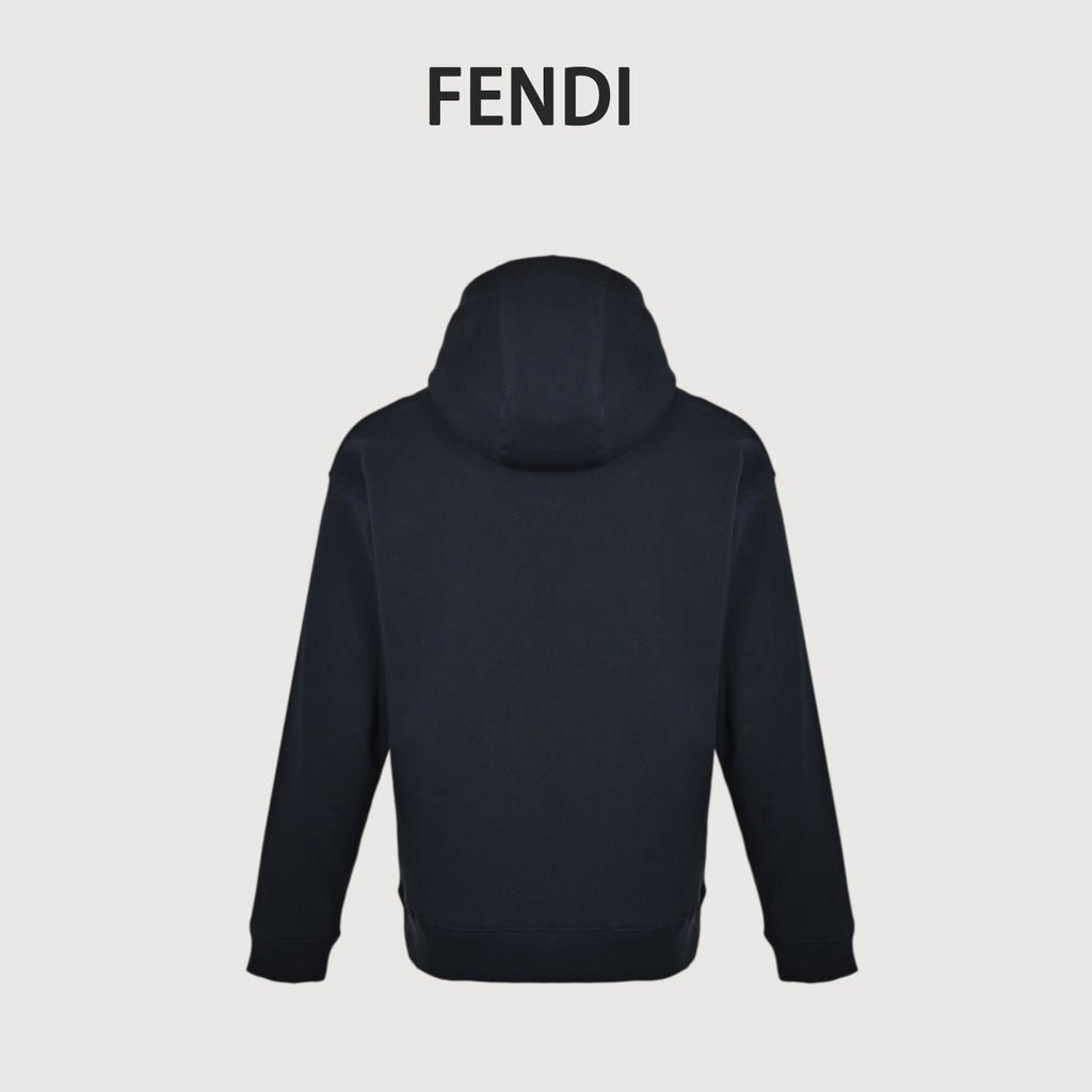 Fendi FF Monogram French Bulldog Appliqué Hoodie