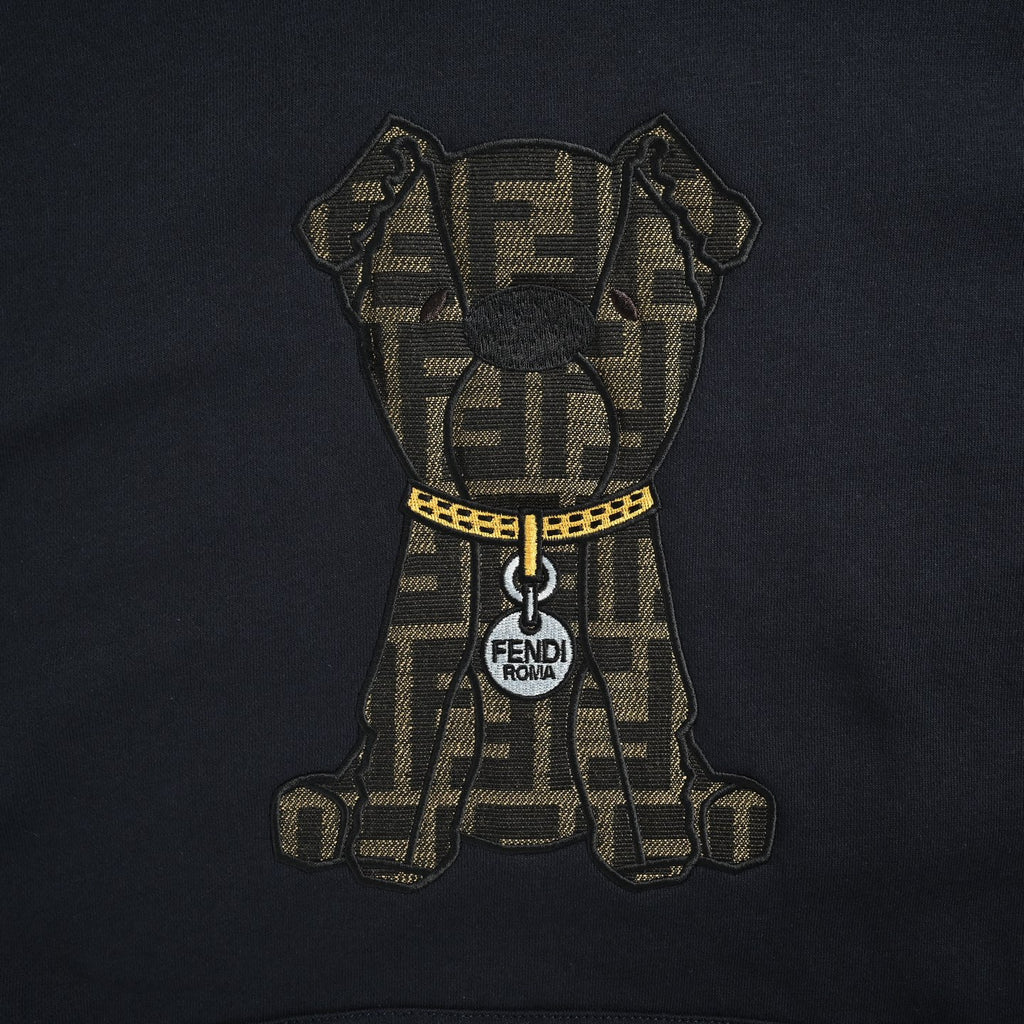 Fendi FF Monogram French Bulldog Appliqué Hoodie