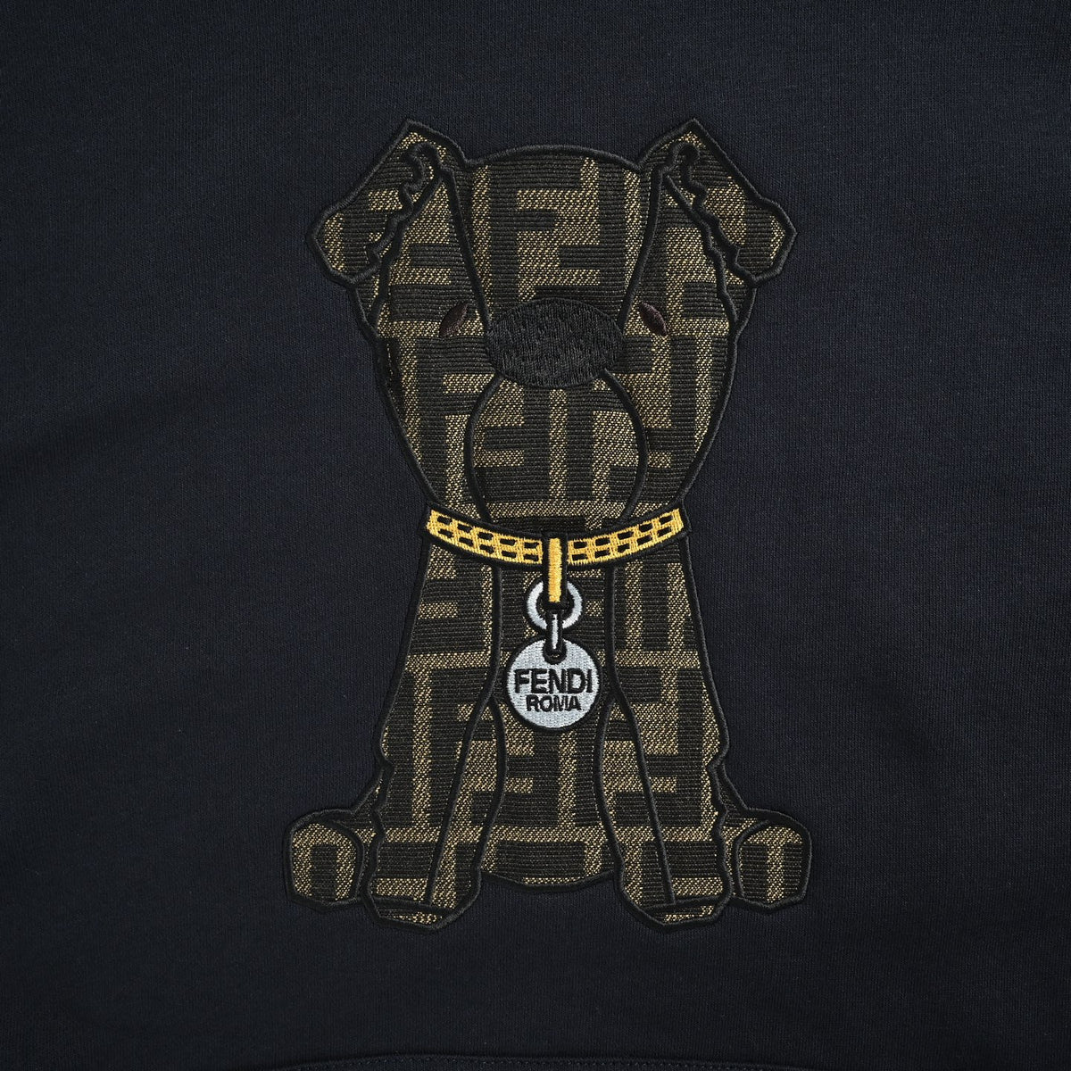 Fendi FF Monogram French Bulldog Appliqué Hoodie