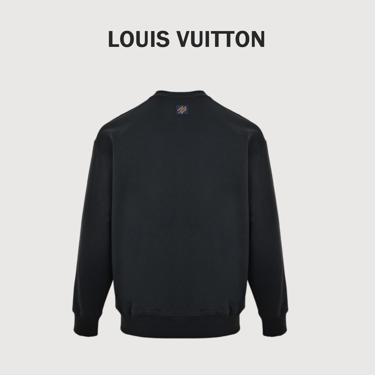 Louis Vuitton Leather-Patch Embroidered Crewneck Sweatshirt | Black