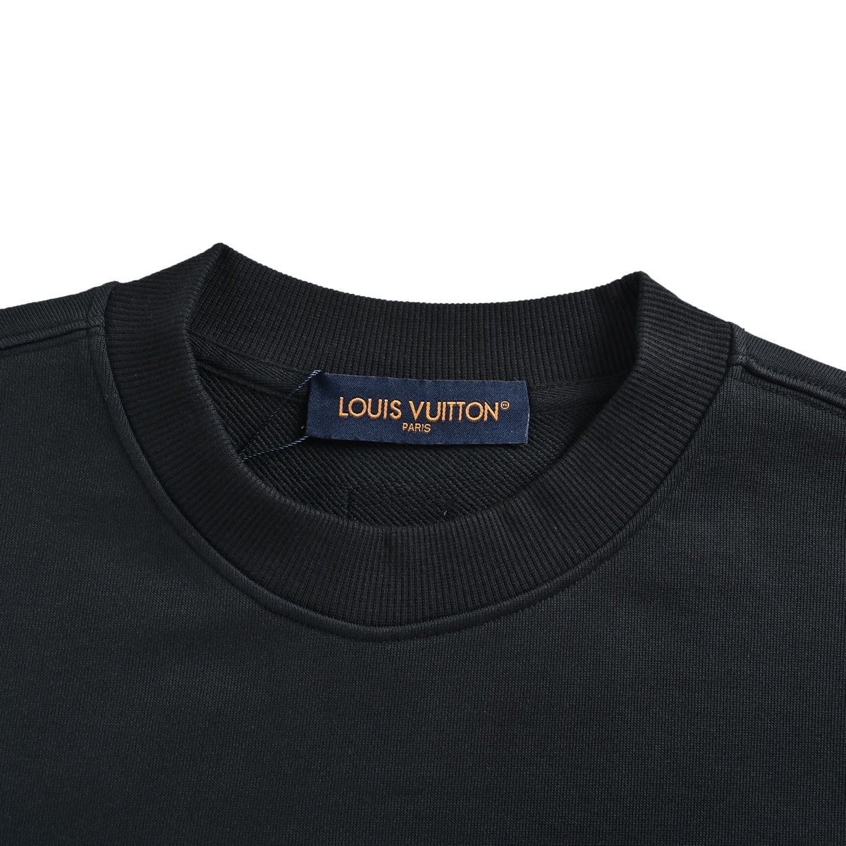 Louis Vuitton Leather-Patch Embroidered Crewneck Sweatshirt | Black