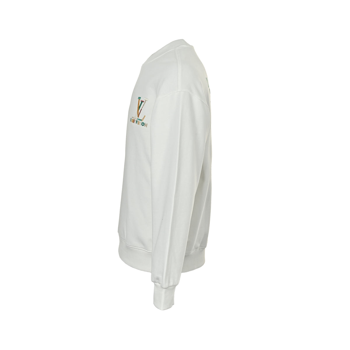 Louis Vuitton Multicolor Monogram Embroidered Crewneck Sweatshirt | White