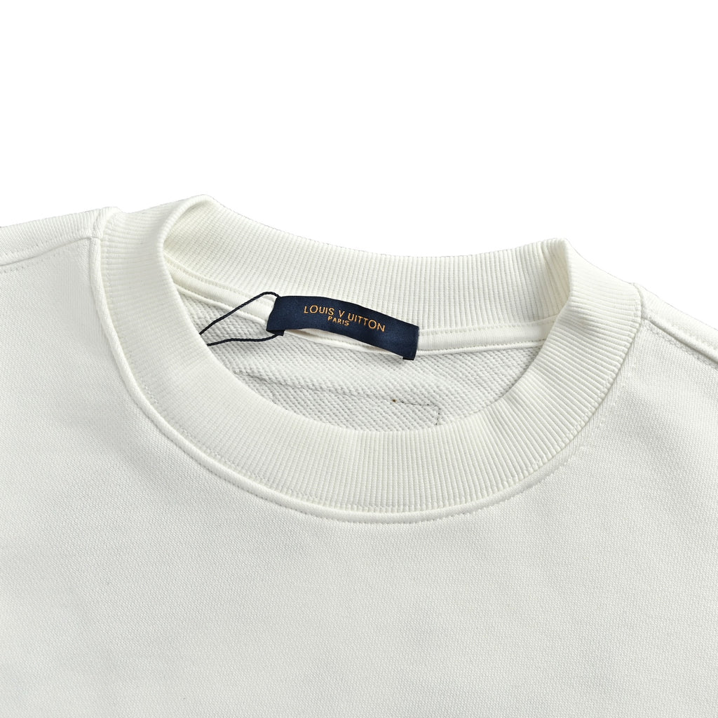 Louis Vuitton Multicolor Monogram Embroidered Crewneck Sweatshirt | White