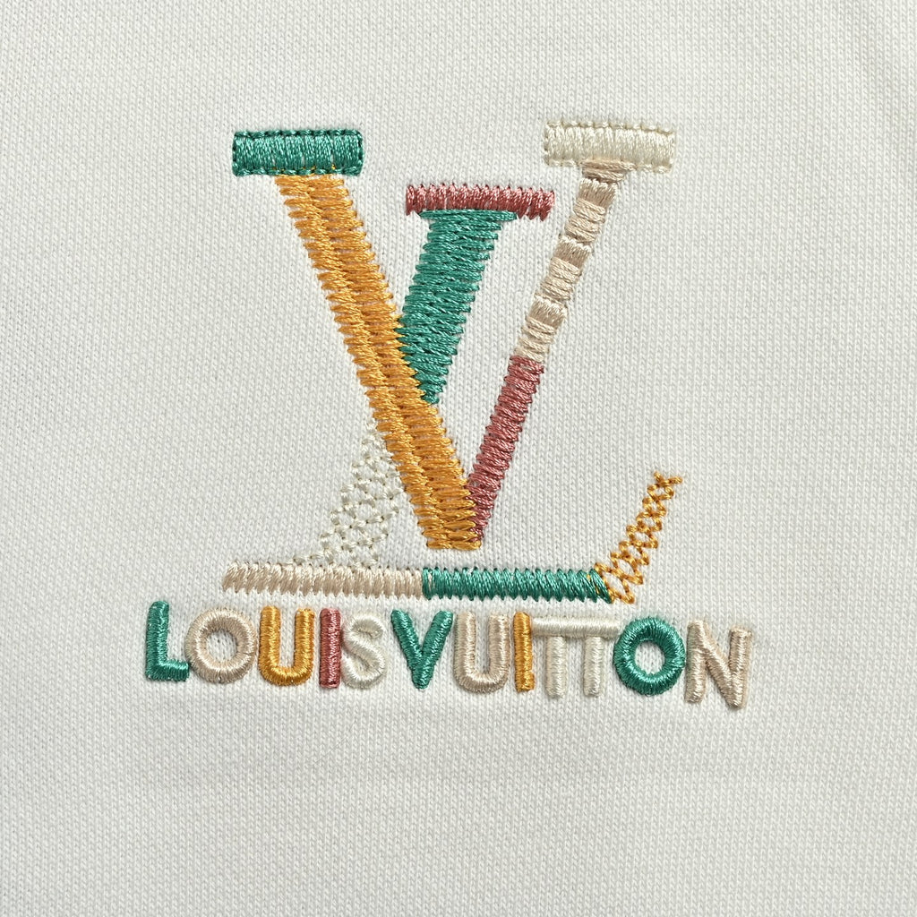 Louis Vuitton Multicolor Monogram Embroidered Crewneck Sweatshirt | White