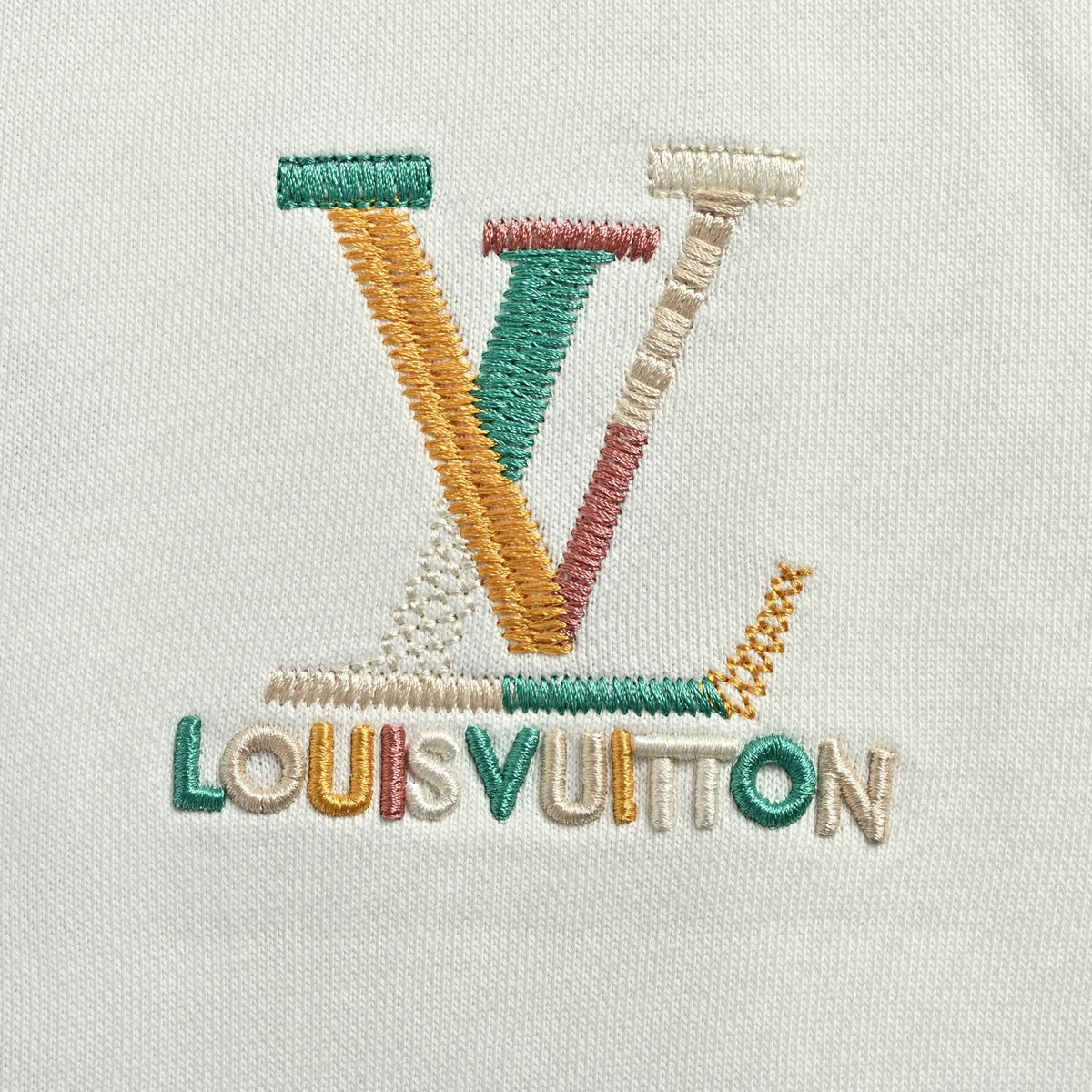 Louis Vuitton Multicolor Monogram Embroidered Crewneck Sweatshirt | White