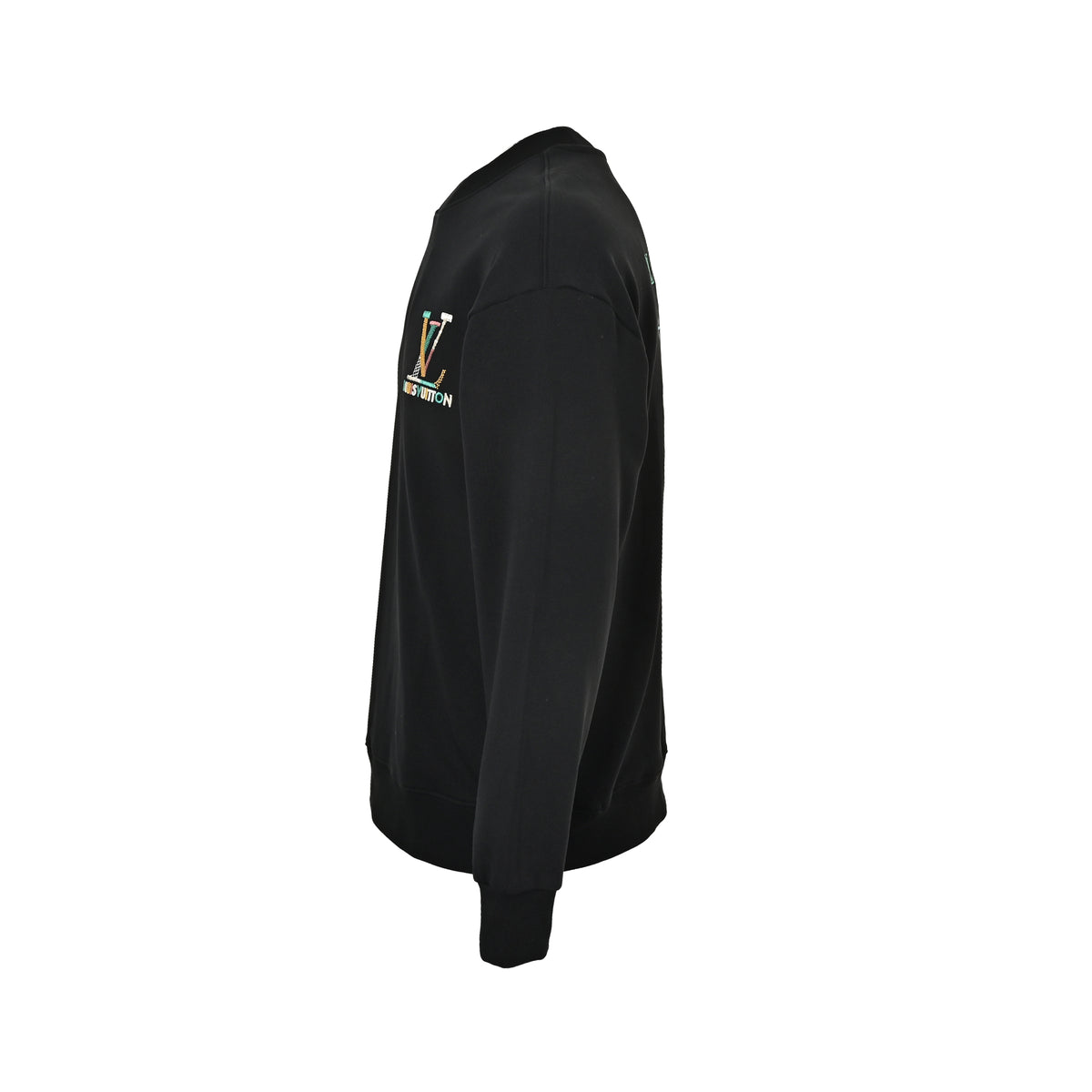 Louis Vuitton Multicolor Monogram Embroidered Crewneck Sweatshirt | Black