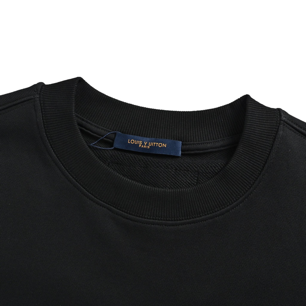 Louis Vuitton Multicolor Monogram Embroidered Crewneck Sweatshirt | Black