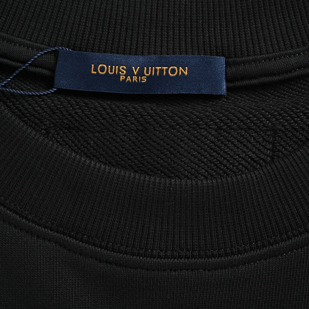 Louis Vuitton Multicolor Monogram Embroidered Crewneck Sweatshirt | Black