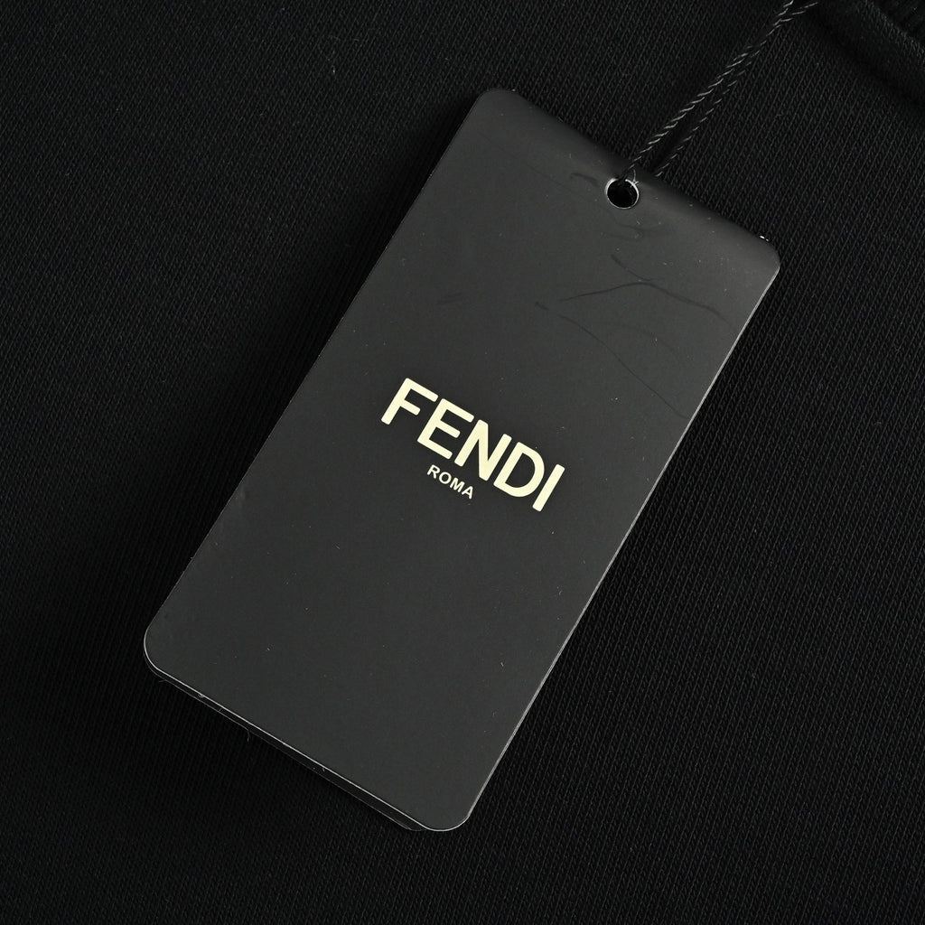 Fendi Multicolor FF Faux-Pocket Print Crewneck Sweatshirt | Black