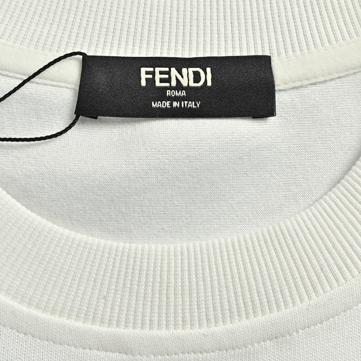 Fendi Multicolor FF Faux-Pocket Print Crewneck Sweatshirt | White