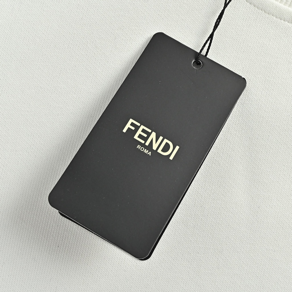 Fendi Multicolor FF Faux-Pocket Print Crewneck Sweatshirt | White