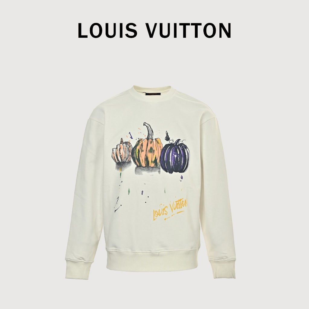 Louis Vuitton Graffiti Pumpkin Crewneck Sweatshirt | Black
