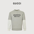 Gucci Embroidered Logo Layered-Look Crewneck Sweatshirt | Grey