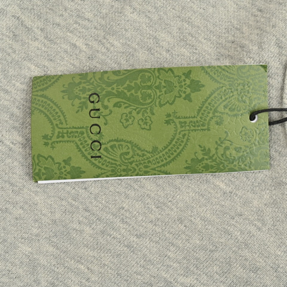 Gucci Embroidered Logo Layered-Look Crewneck Sweatshirt | Grey