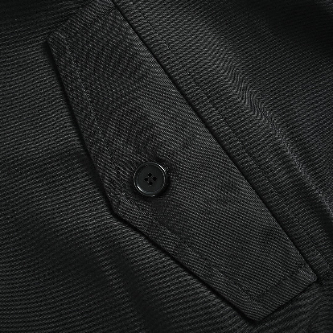 Prada Triangle-Logo High-Collar Zip Jacket | Black